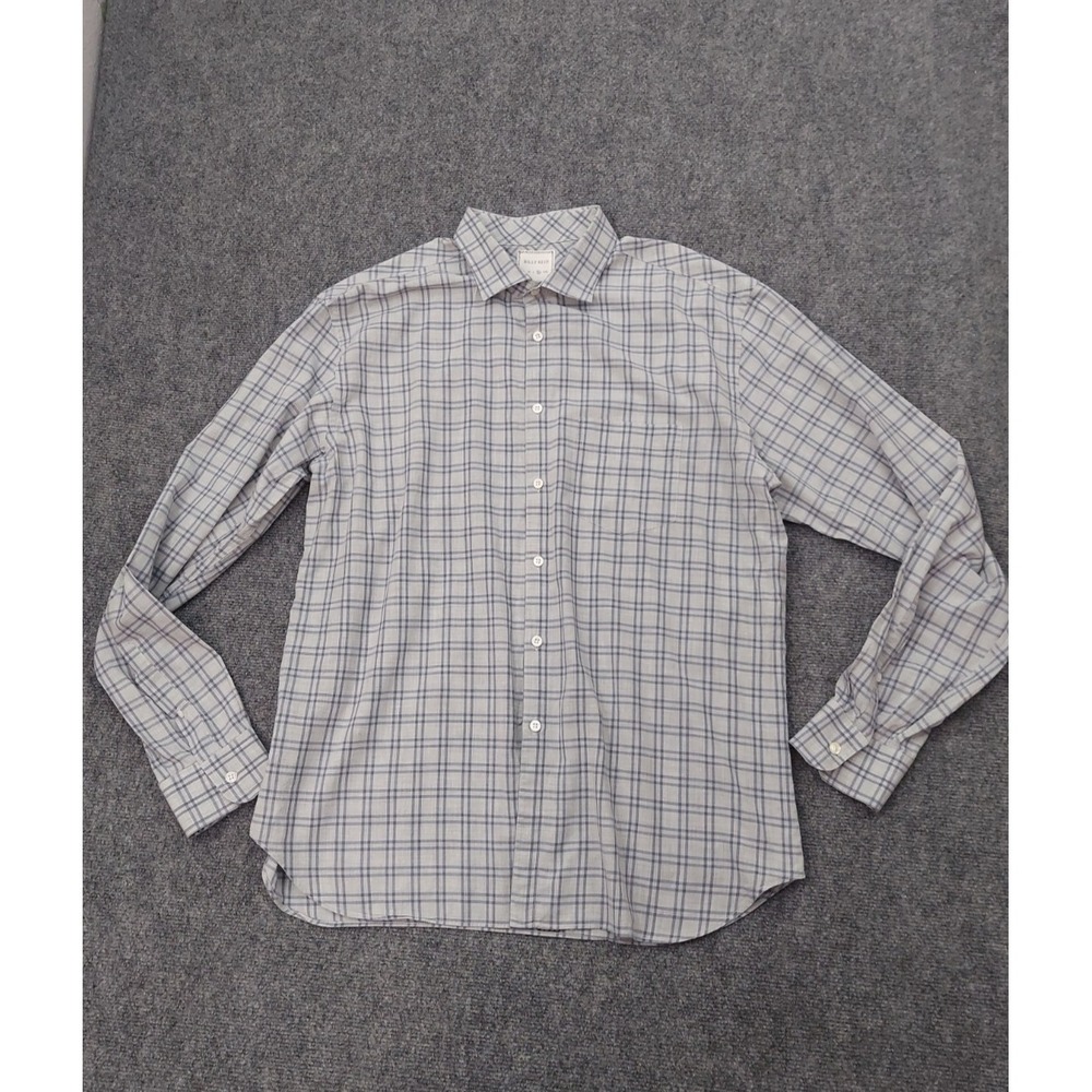 Billy Reid Shirt Mens XL Blue Plaid Long Sleeve Standard Cut Button Up